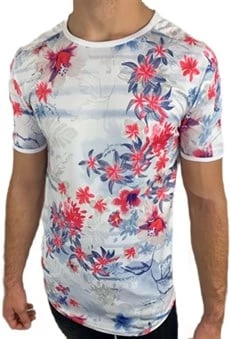 Boyu Uzun Oval Kesim Desenli T-shirt - 1
