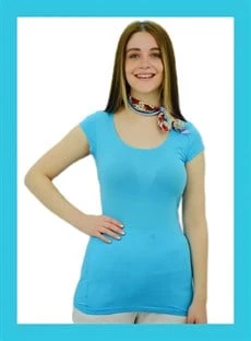 Mavi Krep T-Shirt ürün görseli