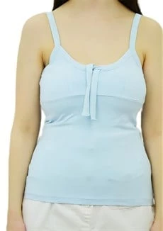 Önü Bağlamalı İp Askılı Bebe Mavisi Bayan Atlet - 3