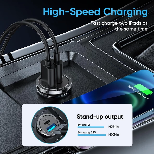 Joyroom C-A35 45W Hızlı Araç Şarjı USB-C PD 3.0 Quick Charge 3.0 - 6
