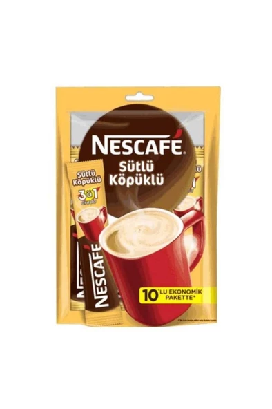 Nescafe Sütlü Köpüklü 3'ü 1 Arada 10x17.4 gr