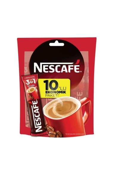 Nescafé 3ü1 Arada Original Çözünebilir Kahve 17,5g 10'lu Paket