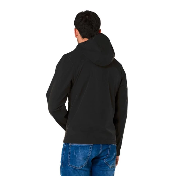 Şensel, Softshell Mont, Siyah -91E2550- Su İtici,Rüzgar Geçirmez - 4
