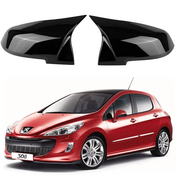 Peugeot 308 07-13  Araca Özel Batman Yarasa Ayna Kapağı Pianoblack