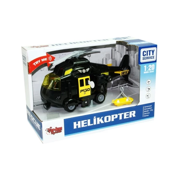 Vardem 1:20 Sürtmeli Sesli Işıklı Helikopter WY760 ABC - 3