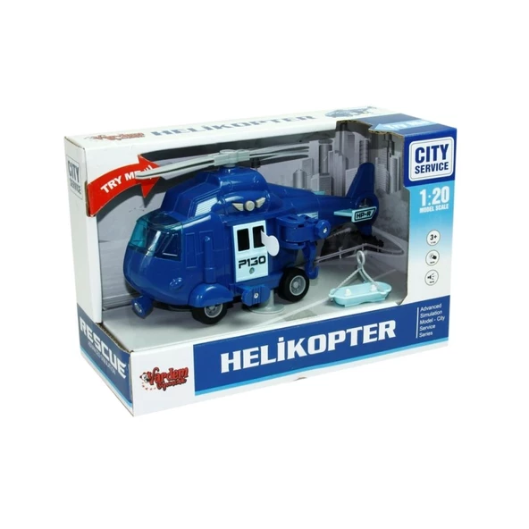 Vardem 1:20 Sürtmeli Sesli Işıklı Helikopter WY760 ABC - 7