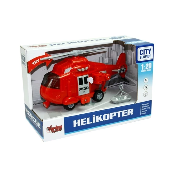 Vardem 1:20 Sürtmeli Sesli Işıklı Helikopter WY760 ABC - 5