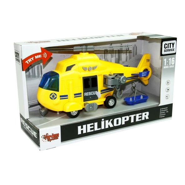 Vardem 1:16 Sürtmeli Sesli Işıklı Helikopter WY750ABC - 5