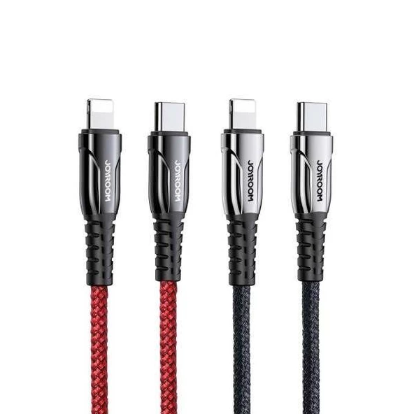 JoyroomS-1224K1  20W Type-C to Lightning  8 Pin Örgülü Hızlı Şarj Kablosu