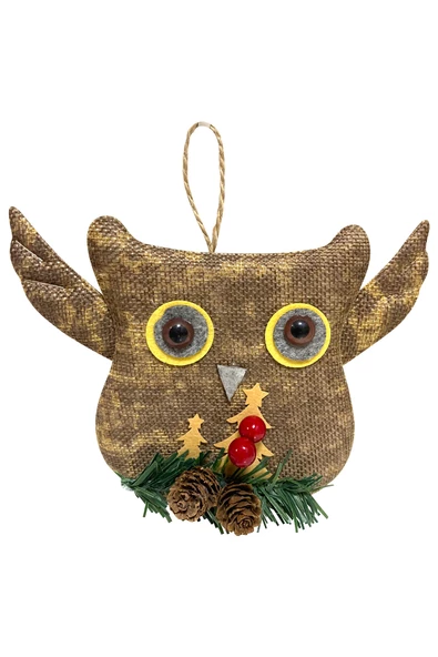 Yılbaşı Çam Ağacı Süsü Kahverengi Baykuş 15 cm - 2