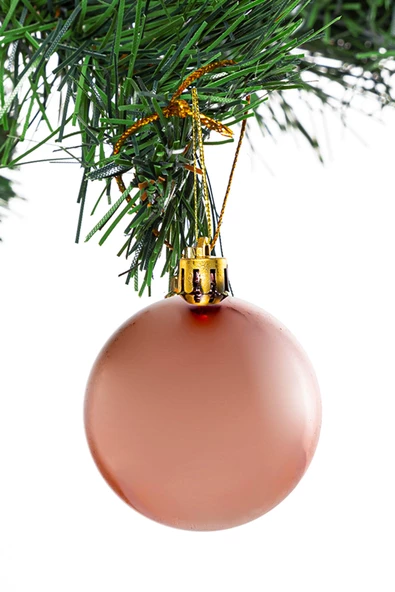 Yılbaşı Çam Ağacı Süsü Rose Gold Top 6 cm 6'lı - 2
