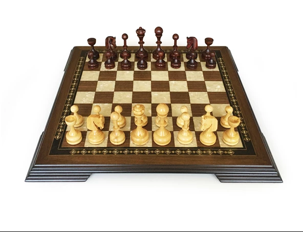 Helena Wood Art Masif Ceviz Sedefli Satranç Takımı 42 cm - 2