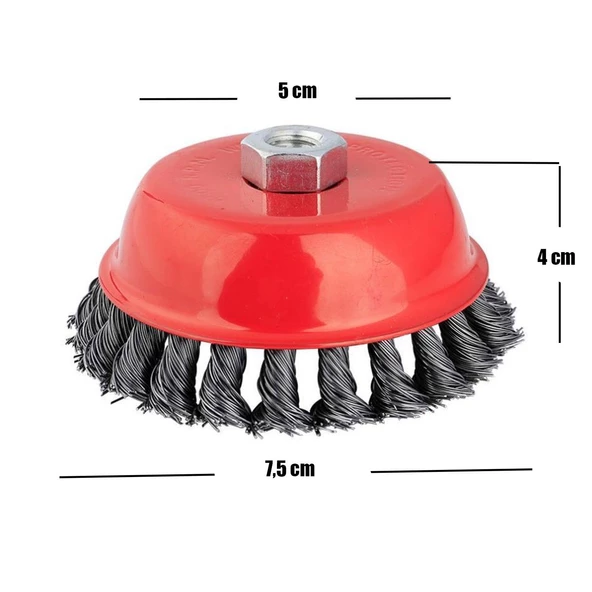 Gfb Çanak Fırça Burgulu 75 mm - 4