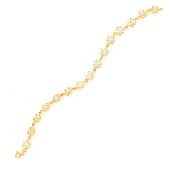 925 Ayar Gümüş Kar Tanesi Model Bileklik - Resim 2