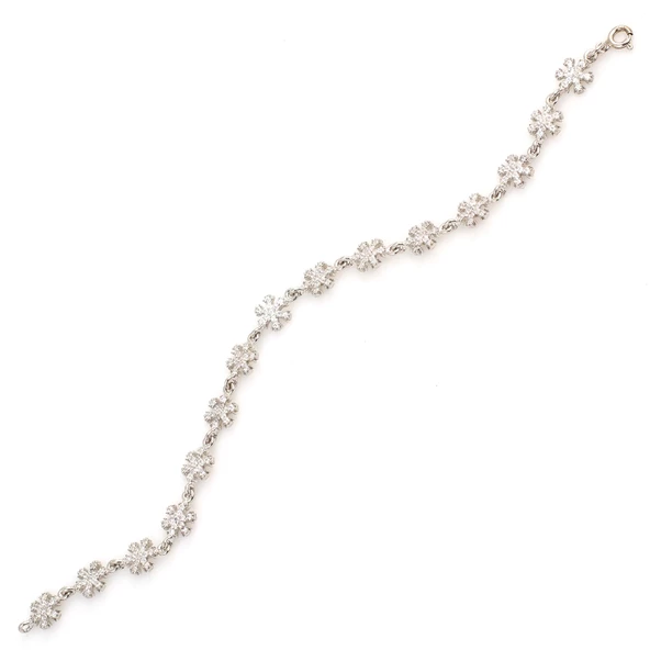 925 Ayar Gümüş Kar Tanesi Model Bileklik - Resim 4