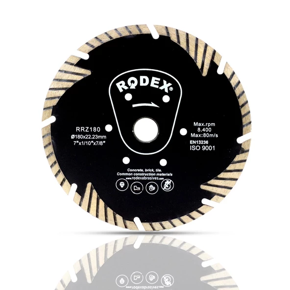 Rodex Elmas Kesme Kesici Diski Tuğla Granit Mermer 180 mm - 3