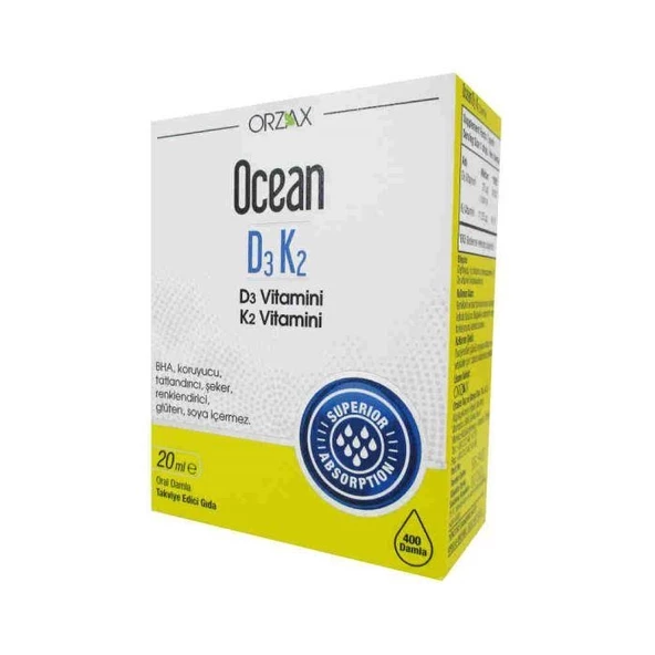 Orzax Ocean D3 K2 Damla 20 ML