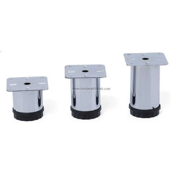 Krom rengi kalın sağlam metal baza ayağı 6 cm, 8 cm, 10 cm, 12 cm, 15 cm, 20 cm, 40 cm
