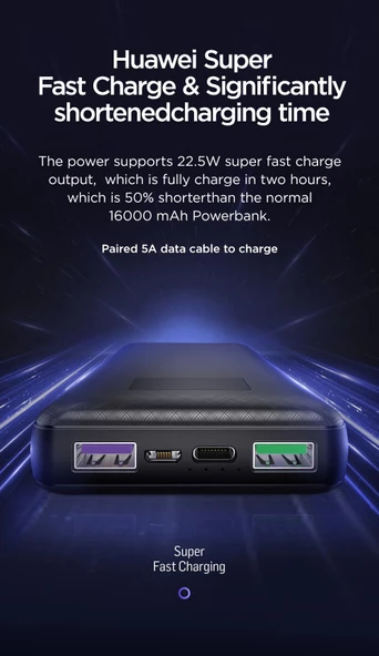 Joyroom D-M225 16.000 mah Süper Hızlı Şarj Powerbank - 12