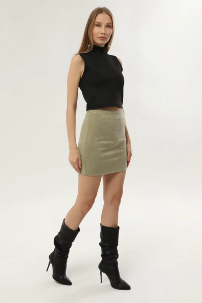 DRR Moda Scuba Kumaş Kısa Etek - 8