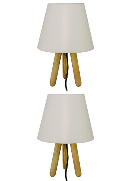 D-light 2'li Krem Tripod Abajur