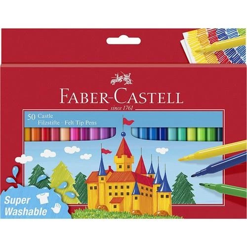 Faber Castell Süper Yıkanabilir Keçeli Kalem 50 li