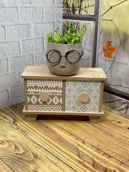 Hometarz Profesör Saksılar Yapay Çimli Sukulent Gözlüklü Saksı Bitki - 3