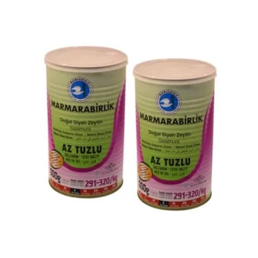 Marmara Birlik Az Tuzlu Zeytin 800 gr S 291/320 Light Teneke 2 Adet