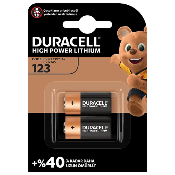 DURACELL ULTRA LİTYUM CR123A 2Lİ