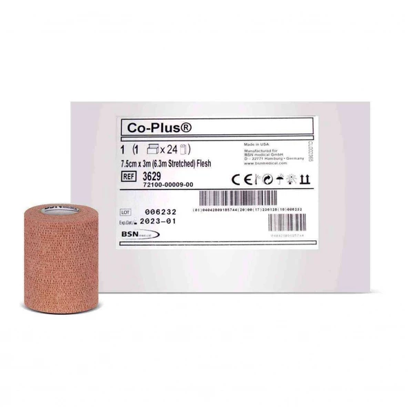 Co Plus 7,5cm x 6,3m Bsn Cohesive Kompresyon Bandajı Ten Rengi - 3