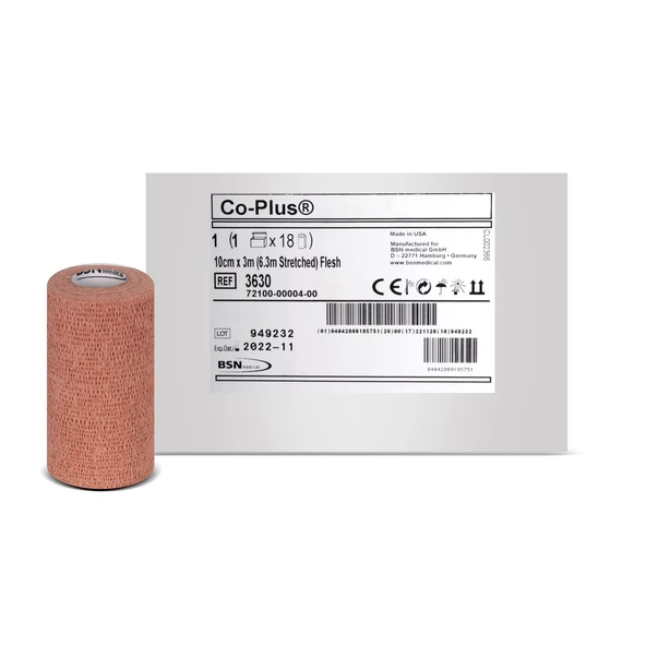 Co Plus 10cm x 6,3m Bsn Cohesive Kompresyon Bandajı Ten Rengi - 3