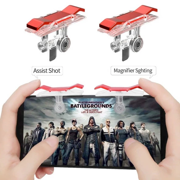 PUBG Ateş Tetik Düğmesi Tüm Telefonlar İçin Çift Oyun Adaptörü  Kutulu - 2