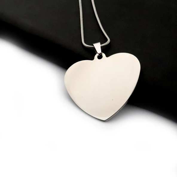 Pigado Paslanmaz Çelik Zincirli Kalp Figürlü Kolye - 2