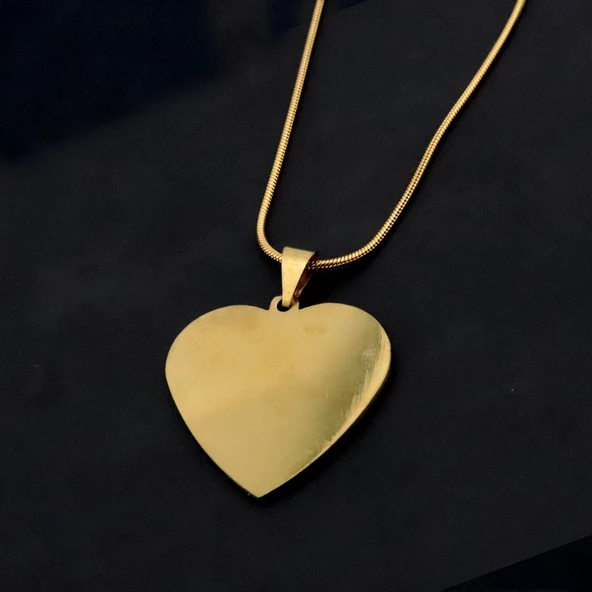 Pigado Paslanmaz Çelik Zincirli Kalp Figürlü Kolye - 4