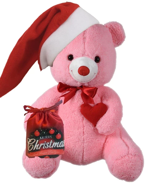 Yılbaşı Özel Konseptli  Romantik "Merry Christmas" Peluş Ayı 80 cm - Resim 4