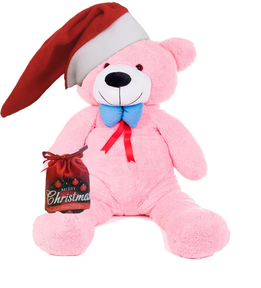 Yılbaşı Özel Konseptli Papyonlu "Merry Christmas" Peluş Ayı 80 cm ürün görseli