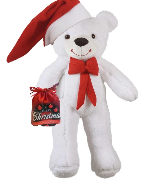 Yılbaşı Özel Konseptli Papyonlu "Merry Christmas" Peluş Ayı 80 cm - Resim 4