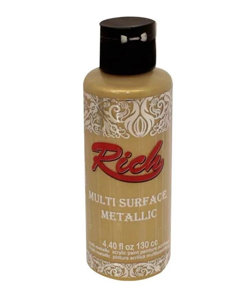 Rich Multi Surface Metalik Akrilik Boya Beyaz Altın 130ml