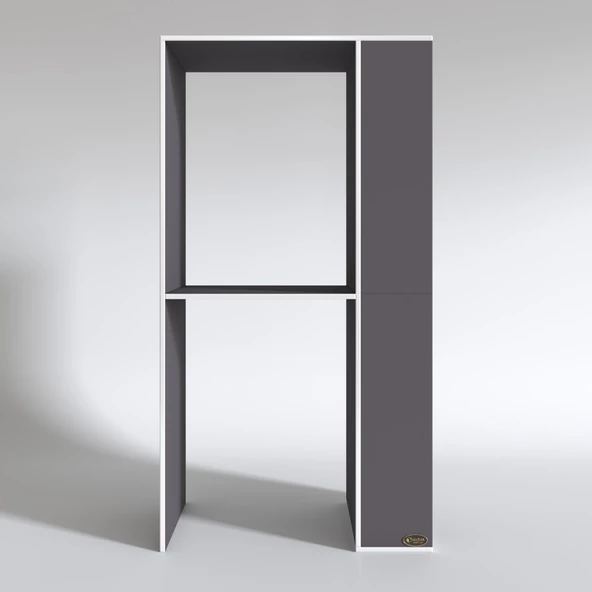 Kenzlife çamaşır-kurutma makinesi dolabı demyan gri 180*090*60 banyo kapaksız arkalıksız - Resim 3