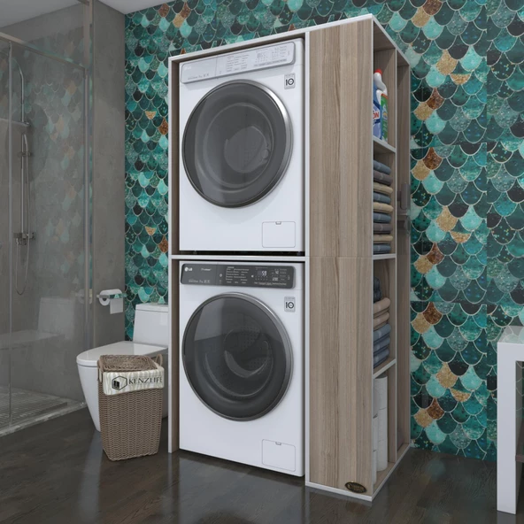 Kenzlife çamaşır-kurutma makinesi dolabı demyan crd 180*090*60 banyo kapaksız arkalıksız