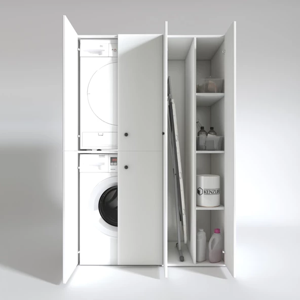 Kenzlife çamaşır-kurutma makinesi dolabı kapaklı yaromira byz 180*120*60 banyo arkalıksız - 2
