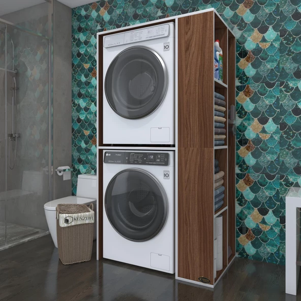 Kenzlife çamaşır-kurutma makinesi dolabı demyan cvz 180*090*60 banyo kapaksız arkalıksız