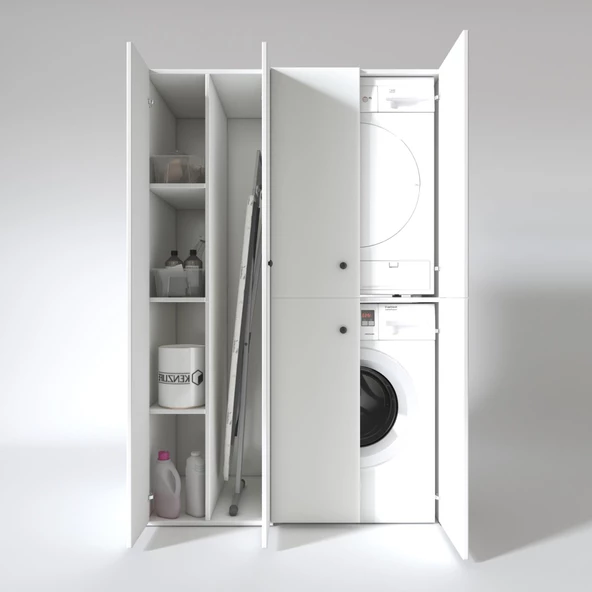 Kenzlife çamaşır-kurutma makinesi dolabı kapaklı yaromira byz 180*120*60 banyo arkalıksız - 6