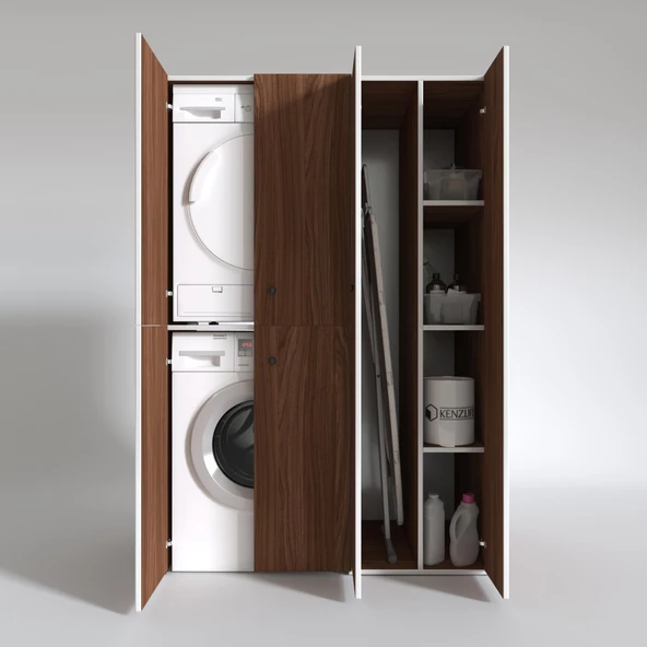 Kenzlife çamaşır-kurutma makinesi dolabı kapaklı yaromira cvz 180*120*60 banyo arkalıksız - Resim 6