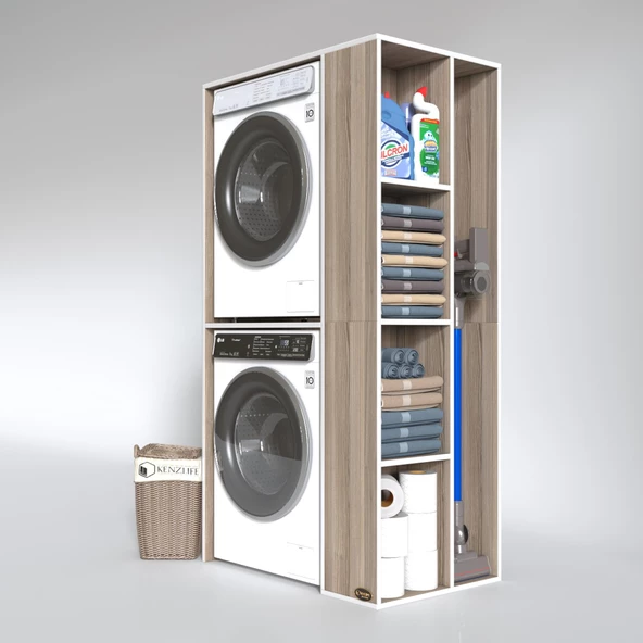 Kenzlife çamaşır-kurutma makinesi dolabı demyan crd 180*090*60 banyo kapaksız arkalıksız - Resim 2