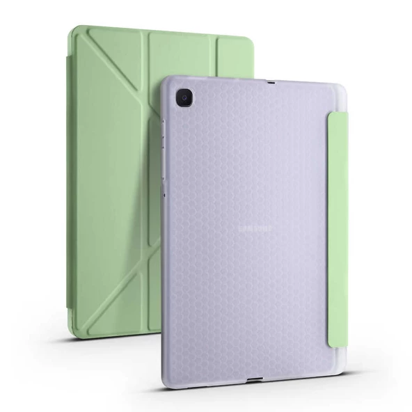 Galaxy Tab S6 Lite P610 Kılıf Tri Folding Smart Kalem Standlı - 5