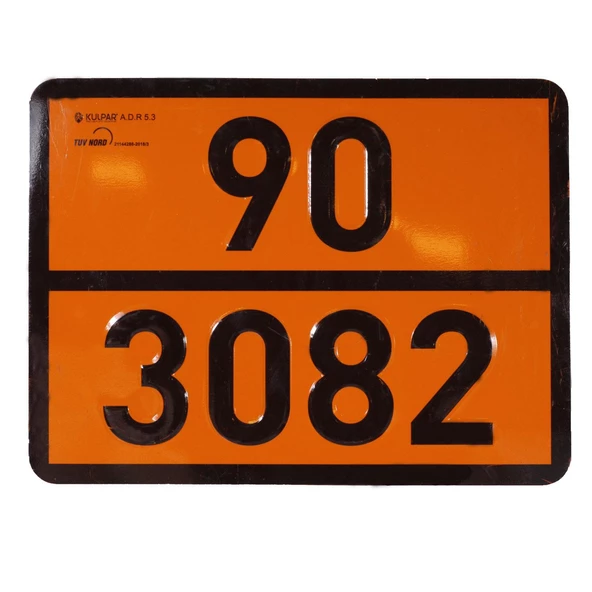ADR 90/3082 Çevre İçin Tehlikeli Madde Sıvı Uyarı Levhası Alüminyum 40 x 30 cm
