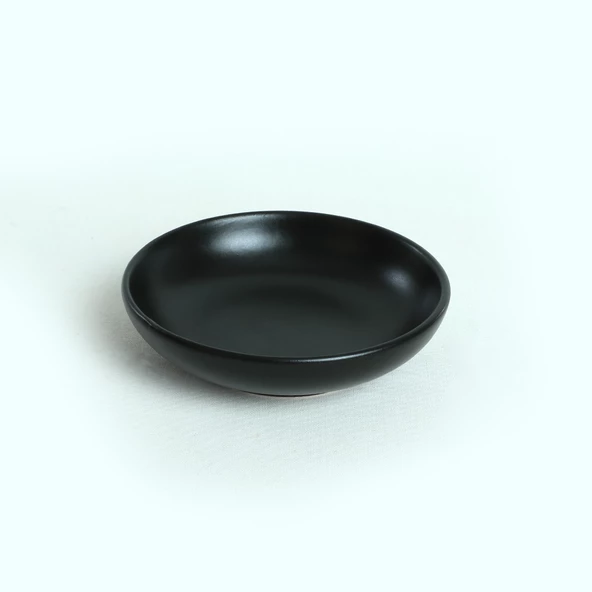 Keramika Mat Siyah Halka Çerezlik/Sosluk 13 Cm 6 Adet - 4