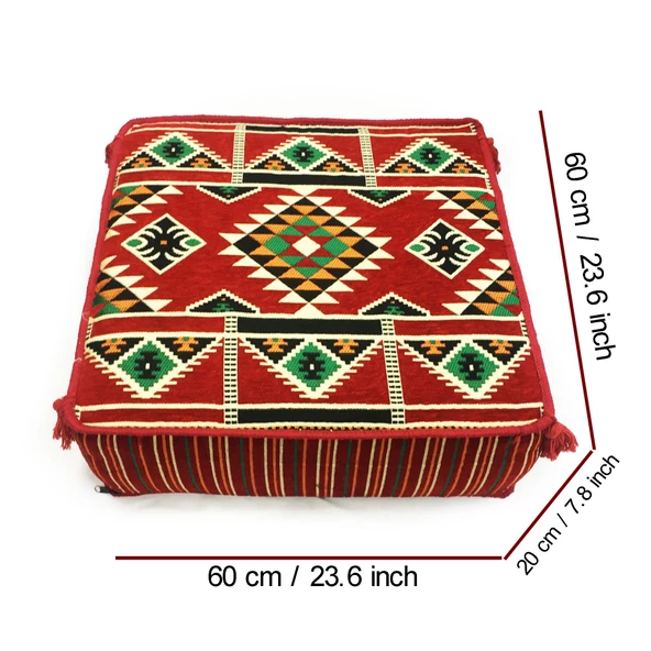 Shark Anatolia Şark Köşesi Masası Puf Kilim Kırmızı - 4