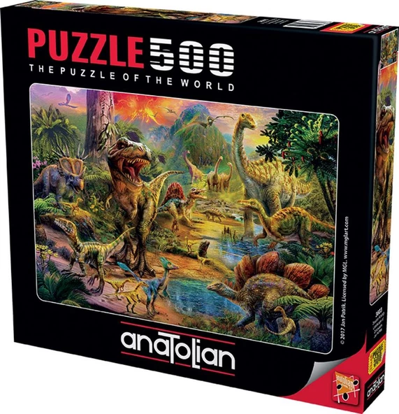 Anatolian Dinozor Krallığı 500 Parça Puzzle (Landscape Of Dinosaurs) - Resim 2